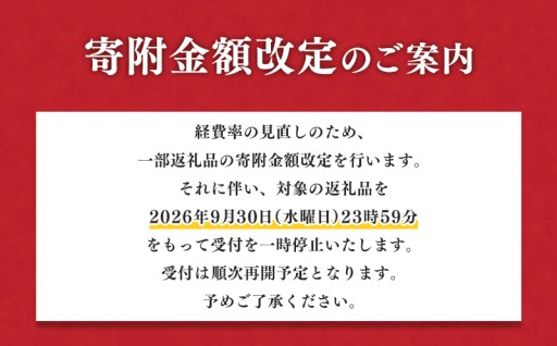【経費率見直しによる返礼品の寄附金額改定について】