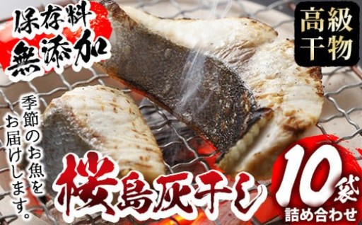 ＜高級手作り干物＞桜島灰干し詰め合わせ　計10袋【福永商店】