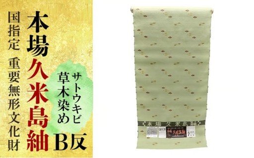 国指定重要無形文化財『本場久米島紬』【B反】着尺反物 草木染め「トリジン玉ミズ3玉」1反