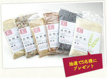 新保さんの有機栽培古代米 5種とアマランサス