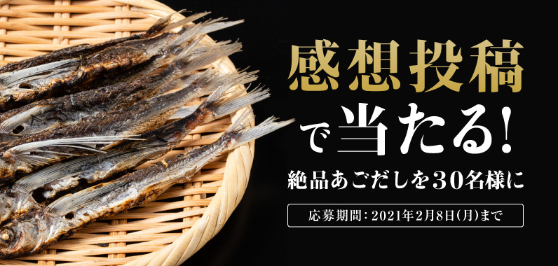 感想投稿で当たる 絶品あごだし 30名様 ふるさと納税 ふるさとチョイス