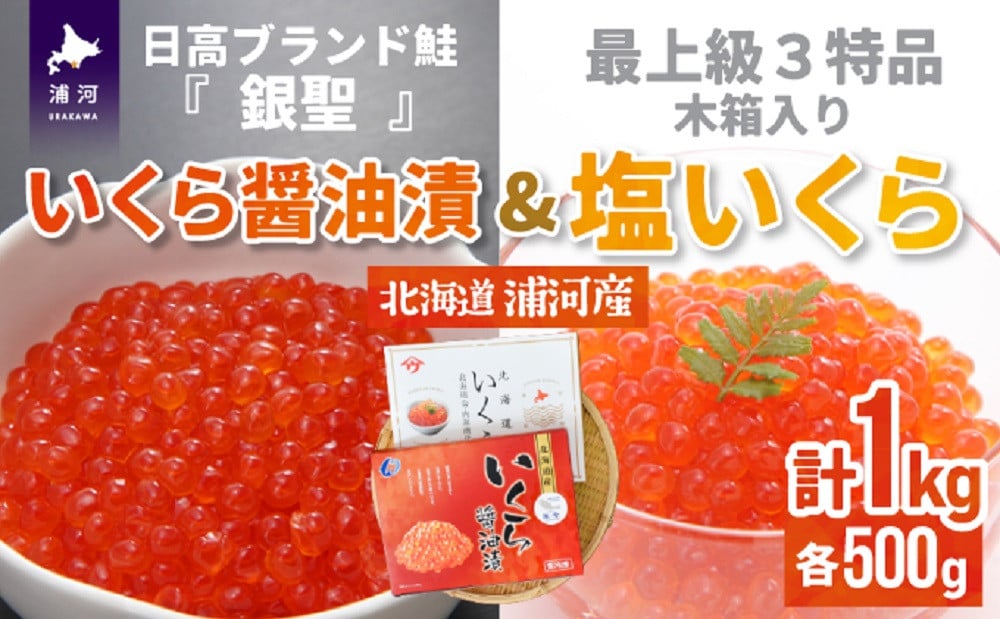 11月上旬頃より発送！】銀聖いくら醤油漬(500g)と塩いくら(500g)セット[02-046] - 北海道浦河町｜ふるさとチョイス -  ふるさと納税サイト