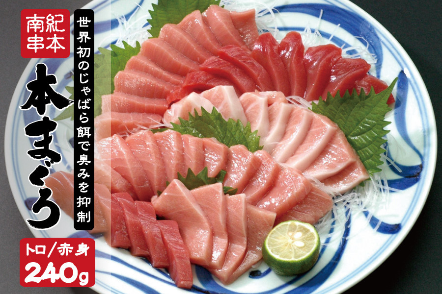 和歌山県串本町の南紀串本 本マグロ トロ＆赤身セット 240g,500g,1350g