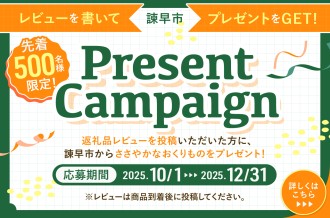先着300名様限定！　申し込みいただいた返礼品に対し、レビューを投稿いただいた方に、諫早市産の「スパイスセット」をプレゼント！