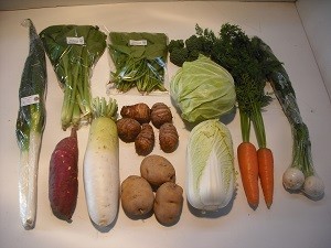 12月の有機野菜セットの例