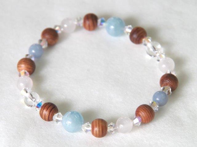 4.ブルー アクアマリン8mm×2粒 エンジェライト他