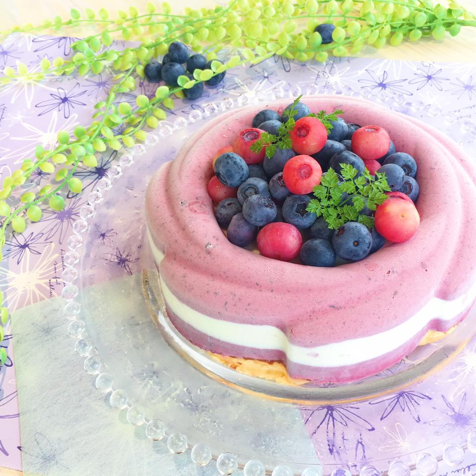 ブルーベリームースケーキで堪能