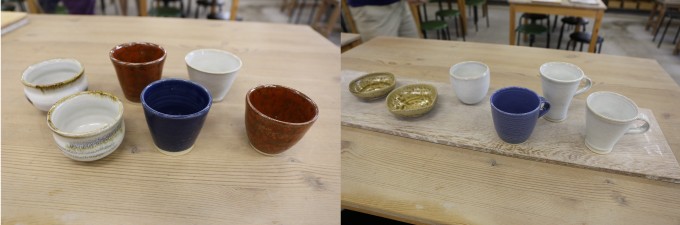 完成した作品(カップの取っ手は別料金になります)