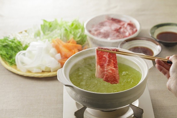 緑茶の風味が爽やかなしゃぶしゃぶ