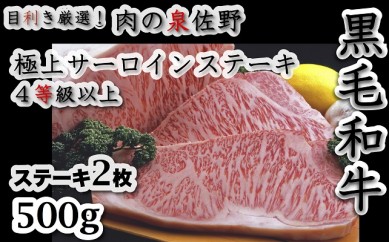 B239 黒毛和牛4等級以上極上サーロインステーキ 500g