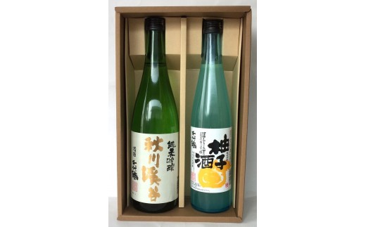 「千代鶴 特醸セットA-10」純米吟醸秋川渓谷720mlと柚子酒(ゆずざけ)500mlの詰合せ