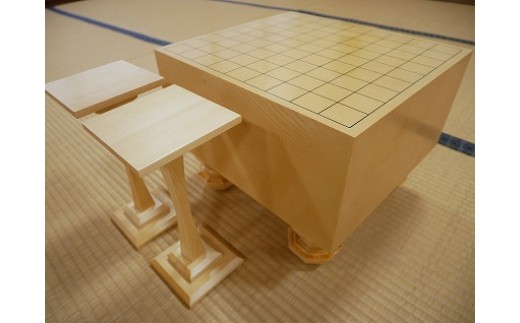 SS-30【 将棋盤 】新カヤ 60号 足付き 駒台 セット 囲碁 将棋 木工品