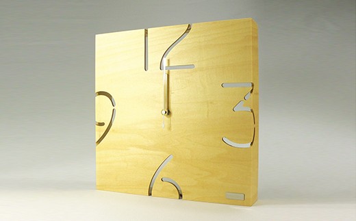 漆器木地屋さんが作る木工品『木製壁掛け時計』 シナクリア [D-08501a