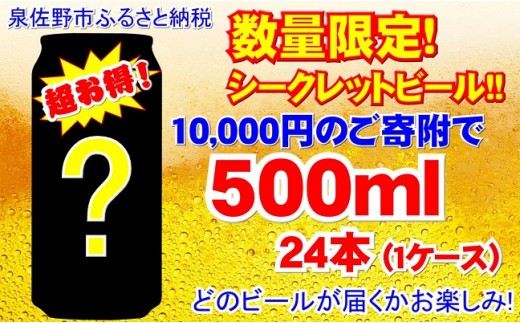 B702 数量限定!お得なシークレットビール!!500ml×1ケース(24本)