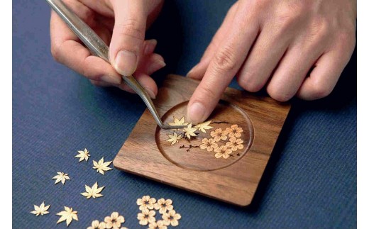 【木象嵌】茶托・急須台セット