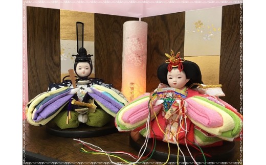 351.伝統工芸士 蘇童のひな人形『手まり雛 ころろ』紺桜 コンパクト 