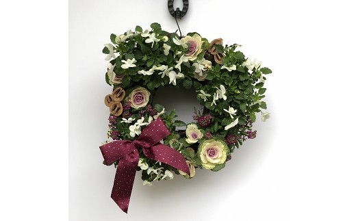 【季節の寄植えリース】ウォームセレクト*商品例