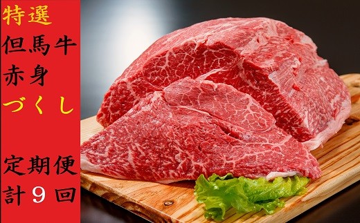ヘルシー・おいしい!特選但馬牛『赤身づくし』定期便【計9回】