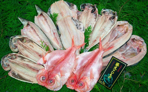 藤文の「びっくり規格外セット」 あじ 鯵 真ほっけ 赤魚 金目鯛 きんめ