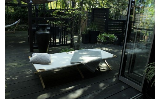 hecta design フォールディングウッドコット ベンチ 椅子 - 寝袋/寝具