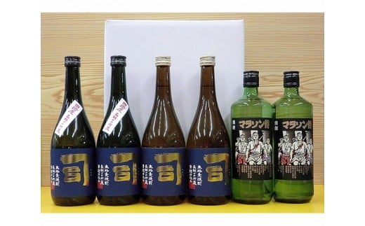 No 068 長期かめ貯蔵麦焼酎と焼酎 司 マラソン侍6本セット お酒 本格焼酎 焼酎甲類 サトウキビ糖蜜 群馬県 群馬県安中市 ふるさと納税 ふるさとチョイス