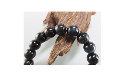 天然石 数珠ブレスレット 青虎目石 (ブルータイガーアイ) 10ミリ