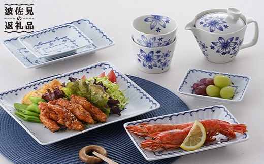 波佐見焼】角皿 プレート そばちょこ 含む オリジナルセットアップ商品