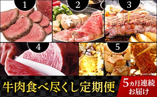 【5ヶ月連続お届け】牛肉食べ尽くし定期便