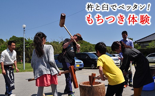体験期間は11月~5月。昔ながらの「もちつき」をご家族・友人同士で!