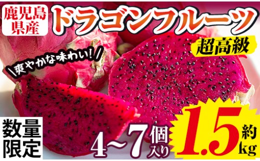 No 248 数量 期間限定 鹿児島県産 ドラゴンフルーツ 1 5kg 4個 7個 栽培期間中農薬不使用 食物繊維はバナナの2倍以上 マンゴーと同程度の糖度 はまうえ果樹園 鹿児島県日置市 ふるさと納税 ふるさとチョイス