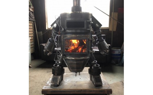 ロボット型薪ストーブ（サムライ）災害備蓄 防災グッズ 暖炉 オブジェ 