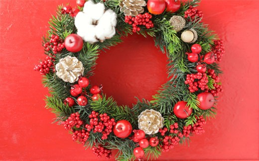 Ee 4 Christmas Wreath レッド グリーン アーティフィシャルフラワー クリスマスリース 千葉県八千代市 ふるさと納税 ふるさとチョイス