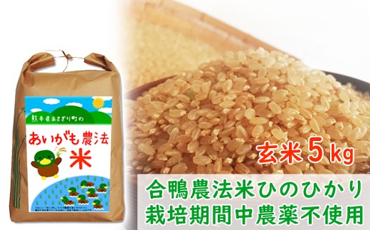 令和5年産 熊本県あさぎり町産 合鴨農法米ヒノヒカリ 玄米 5kg