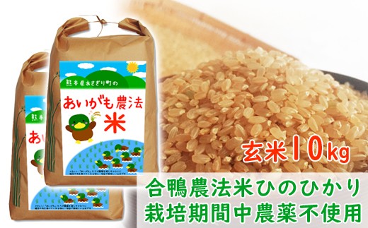 令和5年産 熊本県あさぎり町産 合鴨農法米ヒノヒカリ 玄米10kg(5kg×2袋)