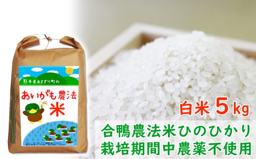 令和5年産 熊本県あさぎり町産 合鴨農法米ヒノヒカリ 白米 5kg - 熊本