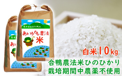 令和5年産 熊本県あさぎり町産 合鴨農法米ヒノヒカリ 白米10kg(5kg×2袋