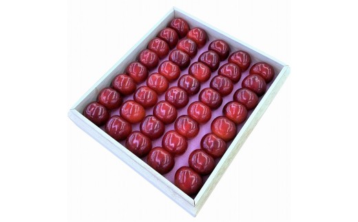 希少なアンスリーファームの最高級ランク『特秀品』さくらんぼ「紅秀峰(べにしゅうほう)」を贅沢に【桐箱】に一粒一粒詰めました。