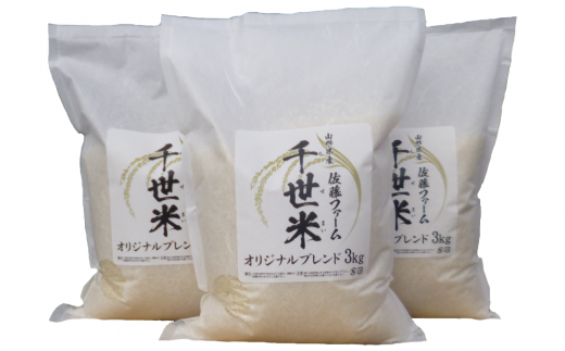 005R1-015《2019年産米》ブレンド米「千世米」3kg×3袋_計9Kgのサムネイル