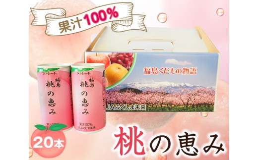 No 006 福島桃の恵み 20本 果汁100 ジュース モモジュース