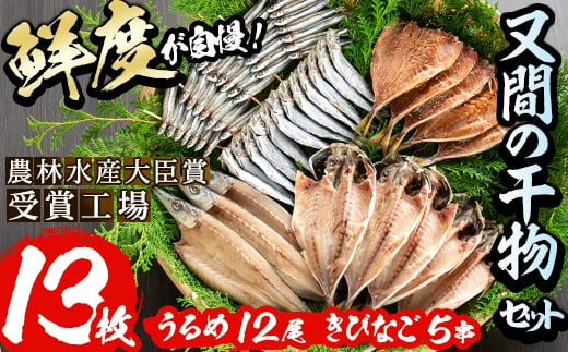 akune-2-8 鹿児島県産！干物詰め合わせ(5種)国産 九州産 魚介 ひもの