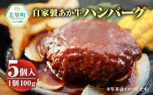 【熊本県美里町】自家製 あか牛 ハンバーグ 5個セット 500g（100g×5個）和牛 牛肉