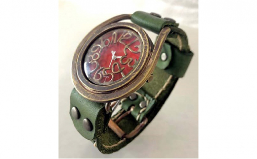 №5895-0299]HR24の手作り時計 C（男女兼用）オリ－ブ - 広島県安芸高田