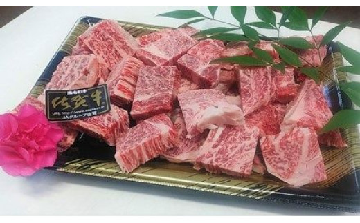 【佐賀県鹿島市】E-60 佐賀牛サイコロステーキ 約900g（約450g×2パック）