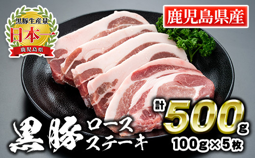 A0 42 鹿児島県産豚肉 黒豚ロースステーキ 100g 5枚 計500g 財宝 鹿児島県伊佐市 ふるさと納税 ふるさとチョイス