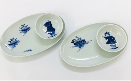 青花のお皿2枚￼￼ 和食器　匠シリーズ