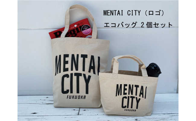 MENTAI CITY エコバッグ（ロゴ) 2個セット 福岡県福岡市｜ふるさとチョイス ふるさと納税サイト