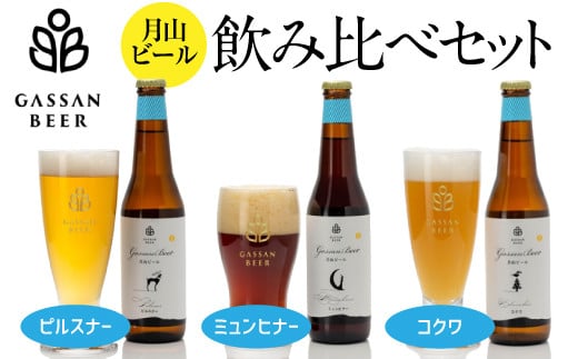 FYN9-177 クラフトビール 【月山ビール】3種類飲み比べセット