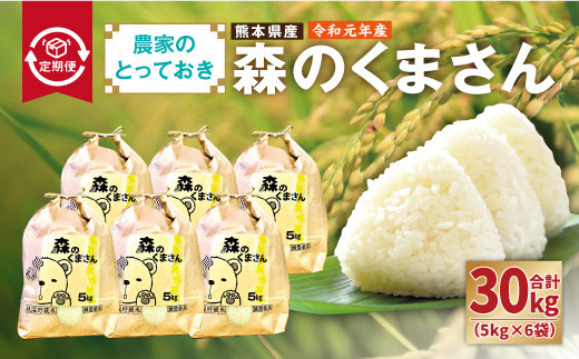 【定期便6回】熊本県産 森のくまさん 5kg(計30kg)精米 白米