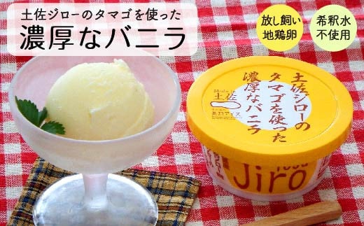 【高知県須崎市】高知アイスの土佐ジローのタマゴを使った濃厚なバニラアイスクリーム１０個セット　EA037