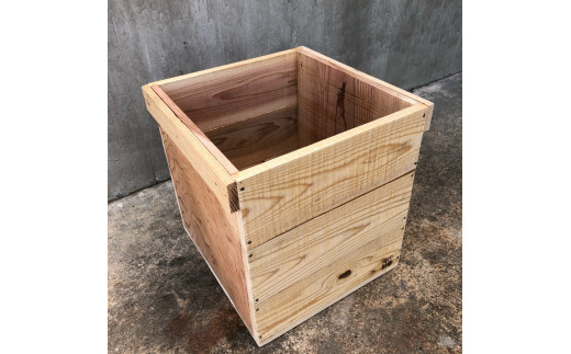 木箱（りんご箱）Dサイズ 31cm×31cm×31cm(おおさか 河内材 無塗装
